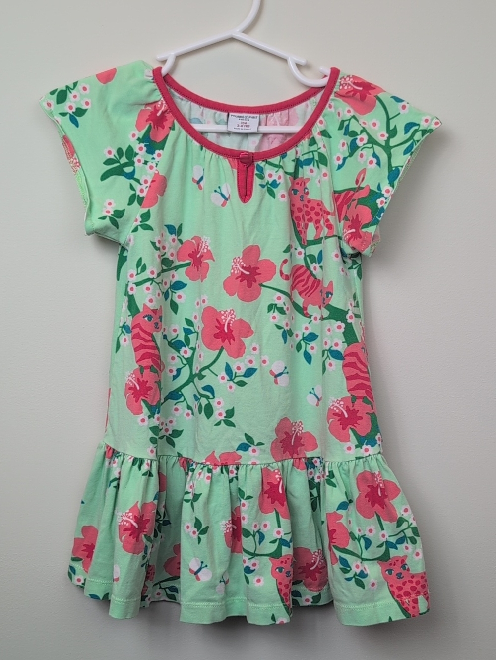 Polarn O. Pyret Tropical Cat Dress 3-4yrs